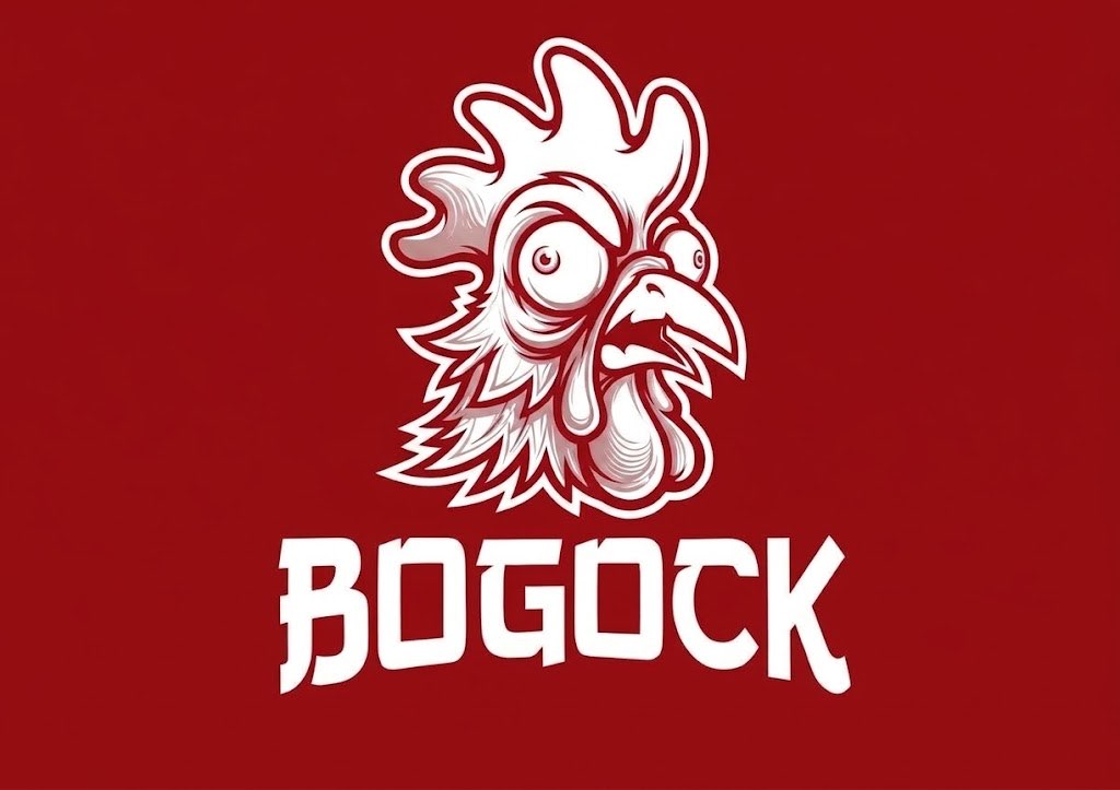 BOGOCK — white rooster logo
